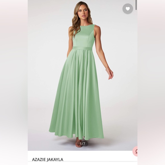 DONATED Azazie Jakayla Dress in Dusty Sage size 6 - Picture 1 of 11